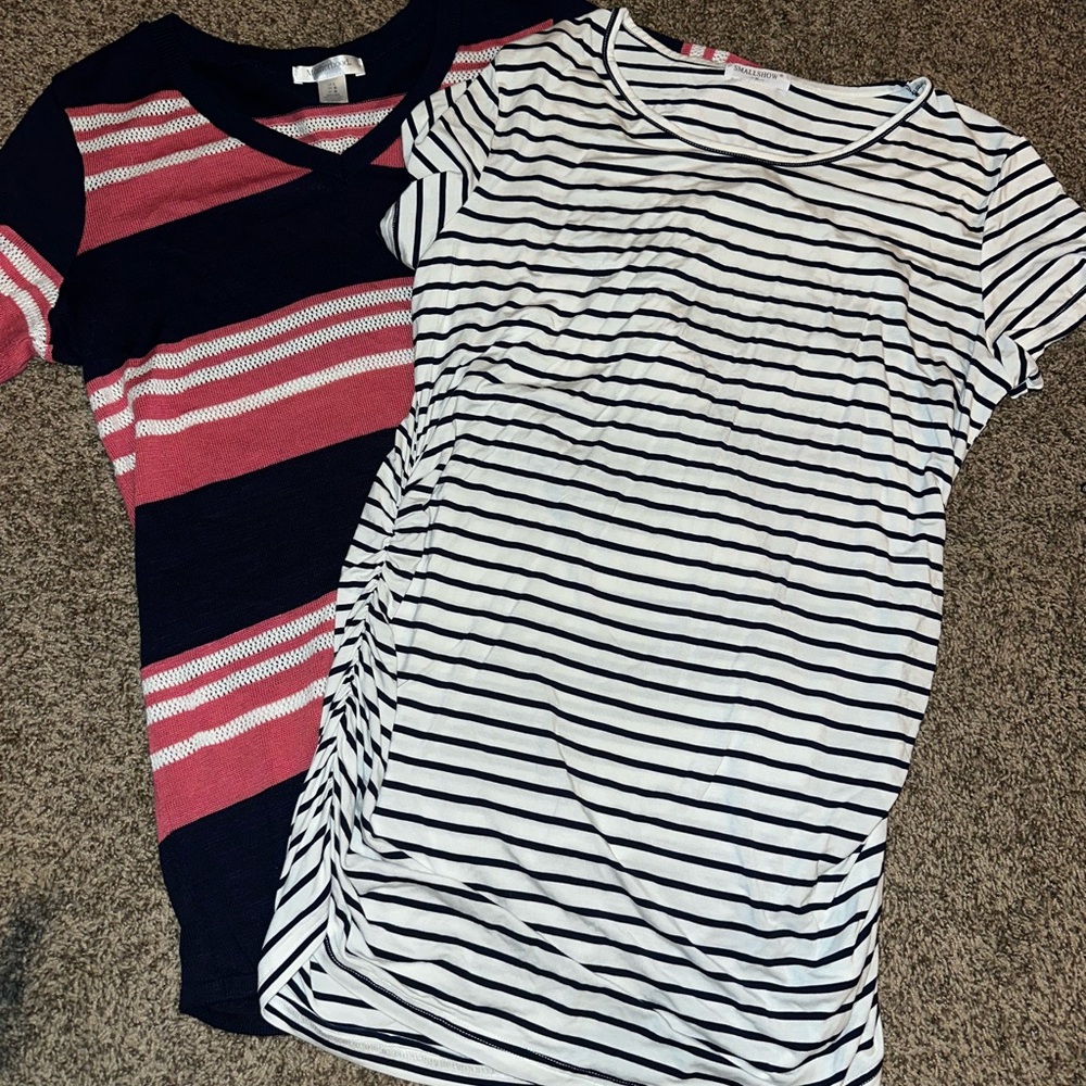 (Bundle) Smallshow Women's short Sleeve Maternity Shirts Pregnancy Tops. EUC